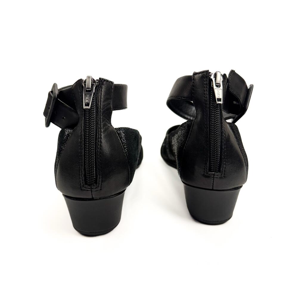 easyspirit e360 Glossy Leather Stretch Pointed Toe Zip Wedge Low Heel 8.5 Wide - Picture 6 of 13